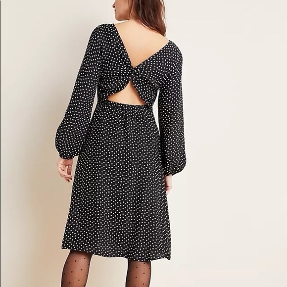 Anthropologie Agatha Black Polka Dot Dress - Picture 6 of 6